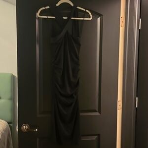 Michael Stars Black Midi Dress with Cross-Strap Details